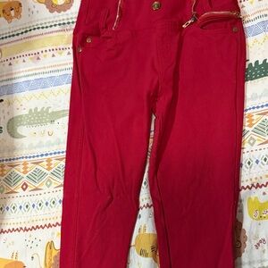 Red pants with Gold Accents